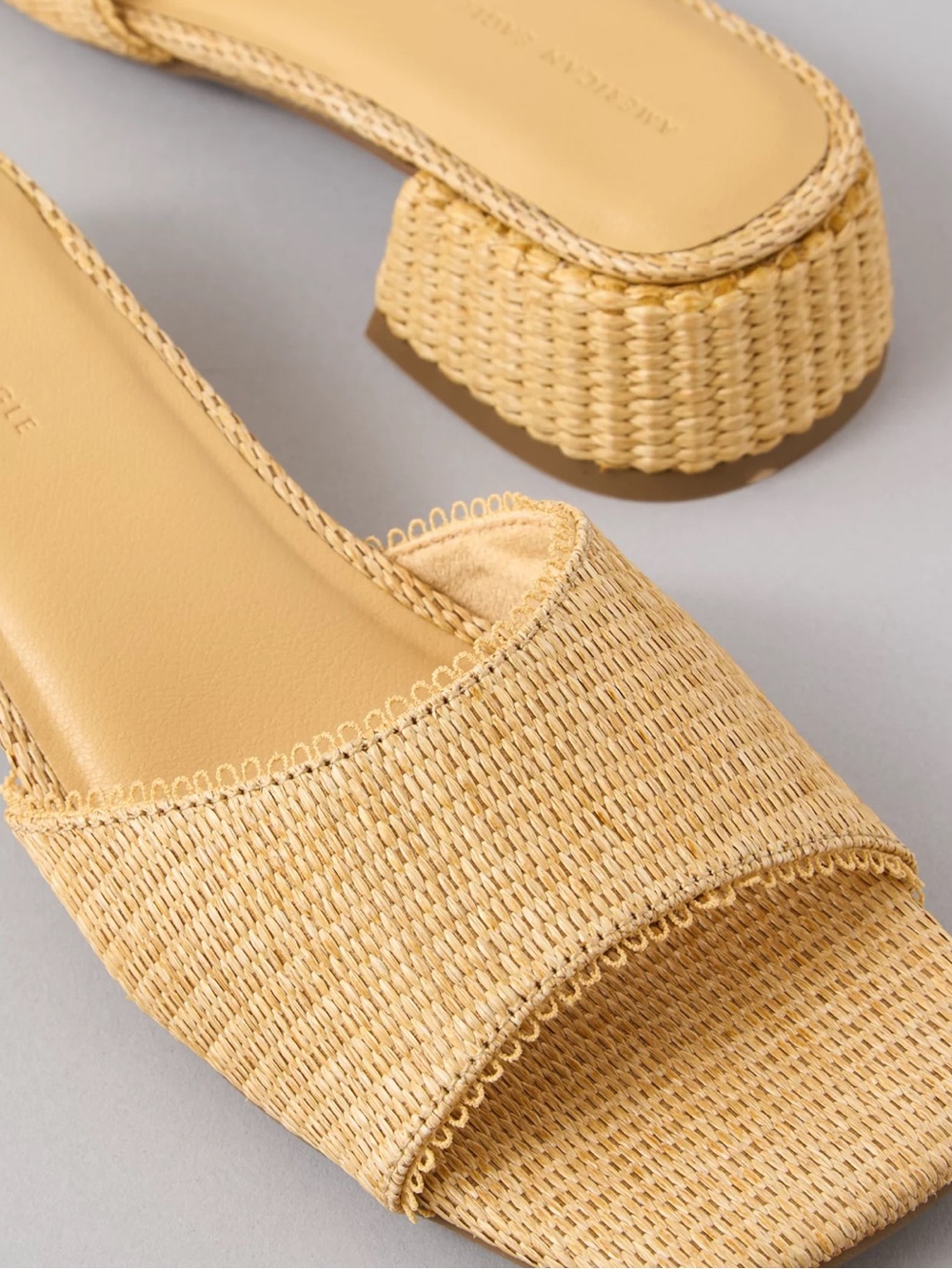 American Eagle Outfitters Woven Slide Sandal in Beige [Size 8]